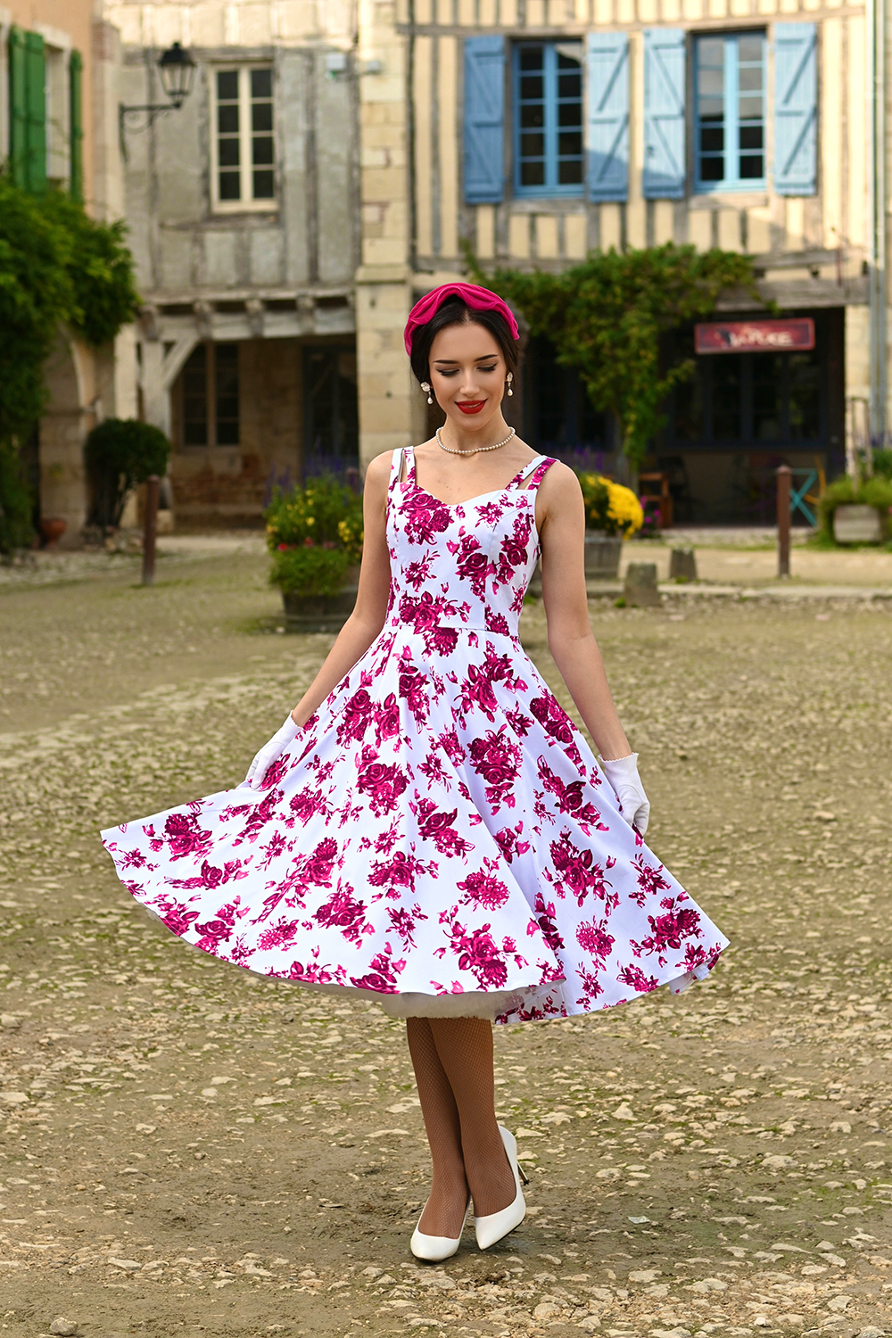 Pink Rosaceae Swing Dress